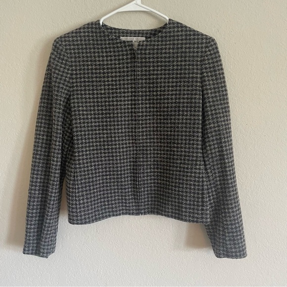 Jones Wear woman's jacket size 8 hounds-tooth full zip business casual career - Picture 2 of 10
